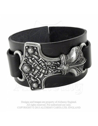 A98 - Pulsera Cuero - `Thunderhammer ´