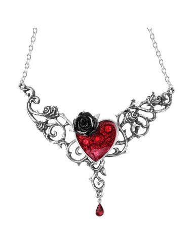 P721  - Collar`The Blood Rose Heart´ 