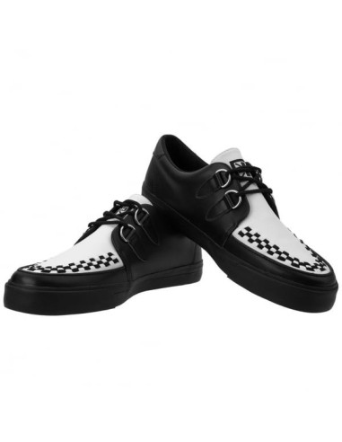 A6092 - Creeper Sneaker - Cuero Blanco y Negro 2 Anillas