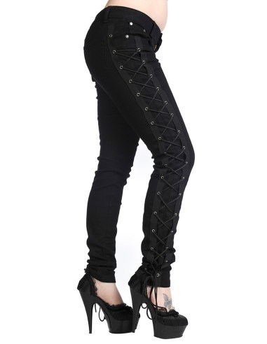 BLACK RED CHECK PLUS SIZE SKINNY JEANS