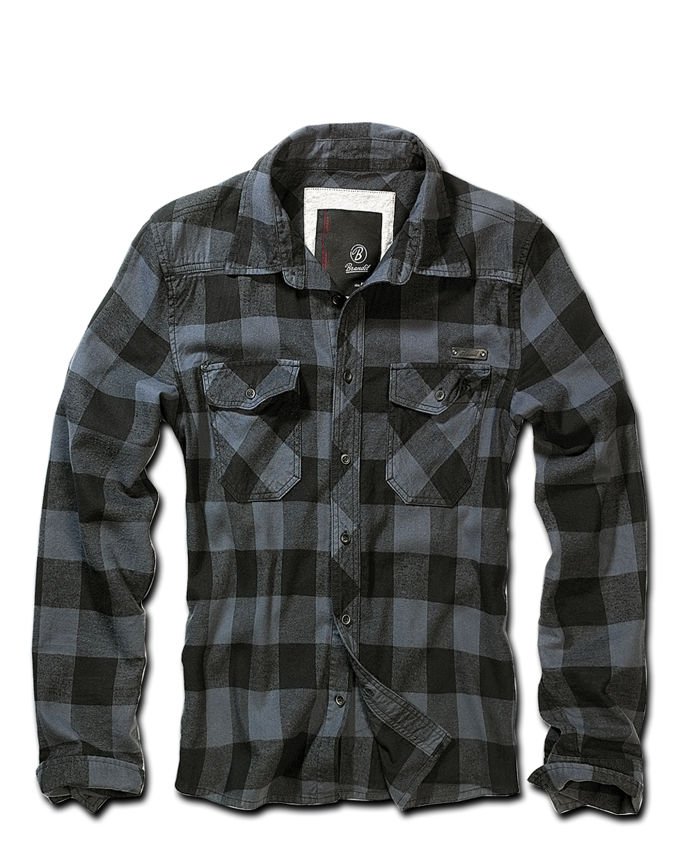 Check Shirt Grey Black Gothic Zone 7509