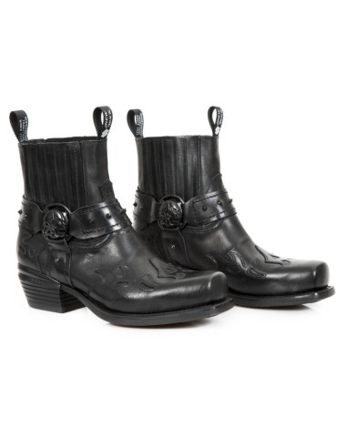 7966-S5 Botas WEST New Rock Cuero Versión negra