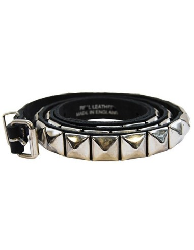 BLACK LEATHER CONICAL STUD BELT