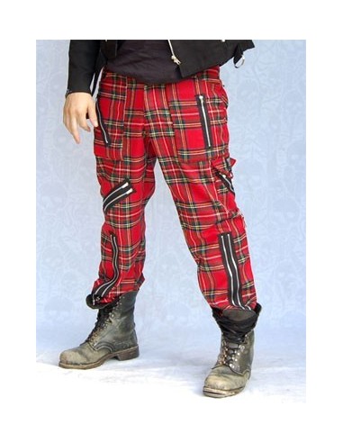 FB Tartan Zip Bondage Pants