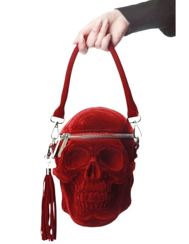 Bolso CALAVERA  terciopelo rojo sangre, Killstar