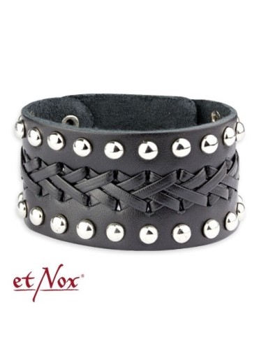 etNox - bracelet "Wickerwork wide" leather with zinc alloy