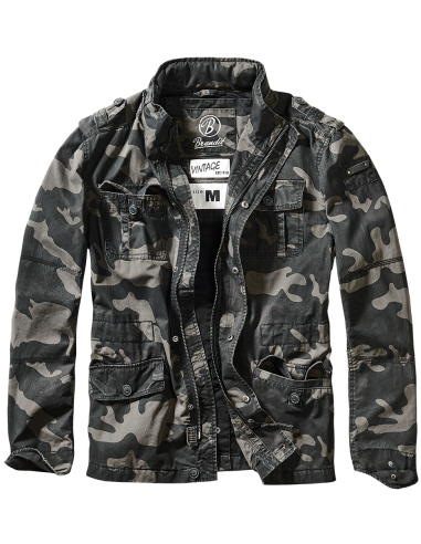 Chaqueta hombre militar camuflaje oscuro BRITANIA