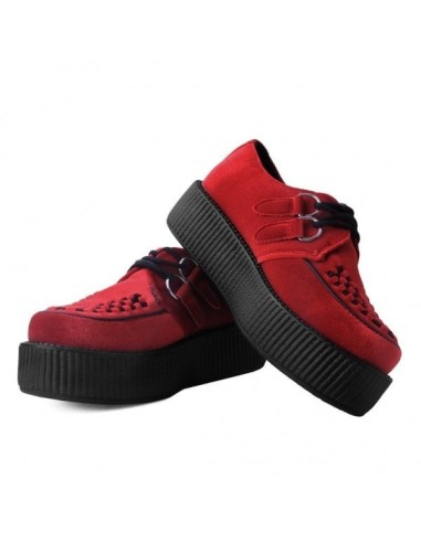 T.U.K. Shoes Red Suede Viva Low Sole Creeper