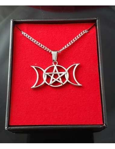 Colgante Sigil of Baphomet - Maurice Bessy (Acero inox) - NEGRO Y ROJO