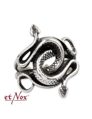 Anillo EtNox "Serpiente con ojo zirconia (Acero)