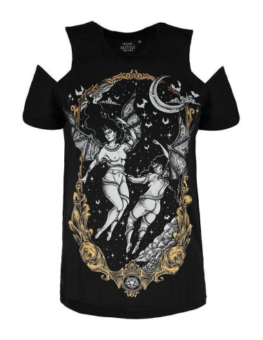 Camiseta mujer `Hechicera COVEN ´ hombros caídos