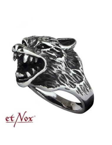 Anillo Cabeza Lobo" acero inoxidable