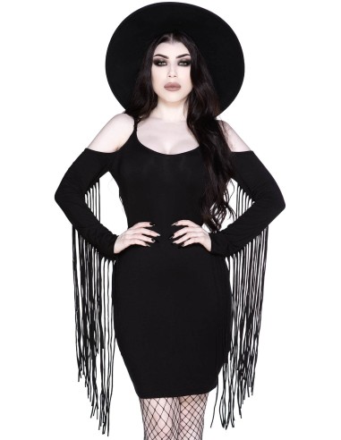 Vestido con flecos `Nix´ , Killstar