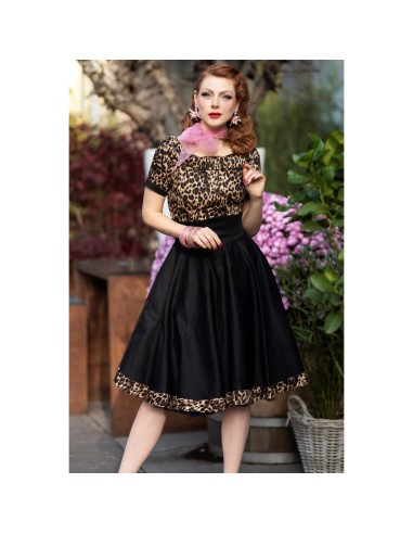 Vestido swing Darlene Rockabilly en rayas negras / blancas