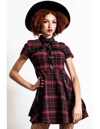 Menace Collar Dress [BLOOD TARTAN]