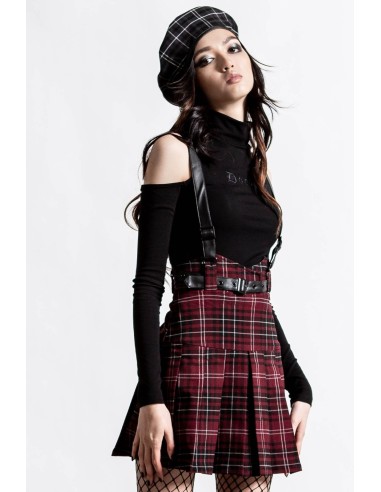 Shadows Suspender Mini Skirt [BLOOD TARTAN]