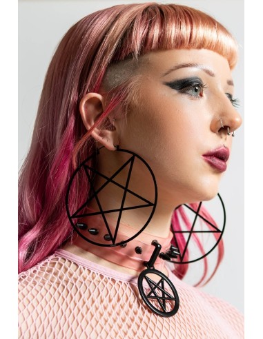 Pentagram Hoop Earrings