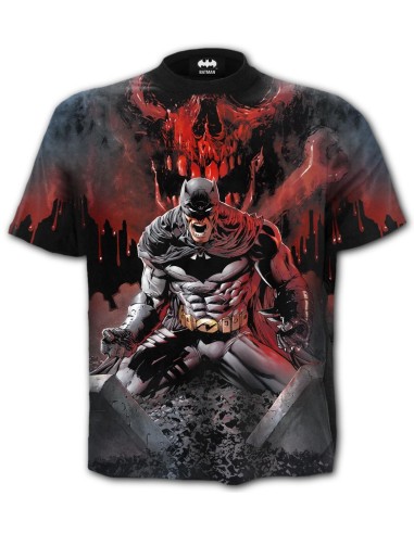 BATMAN - ASYLUM WRAP - Allover T-Shirt Black