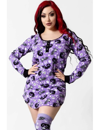 Purr Off Sleep Dress [PLUM]