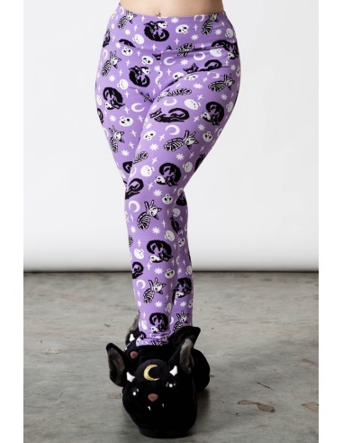 Leggings `Purr Off´ morado, Killstar