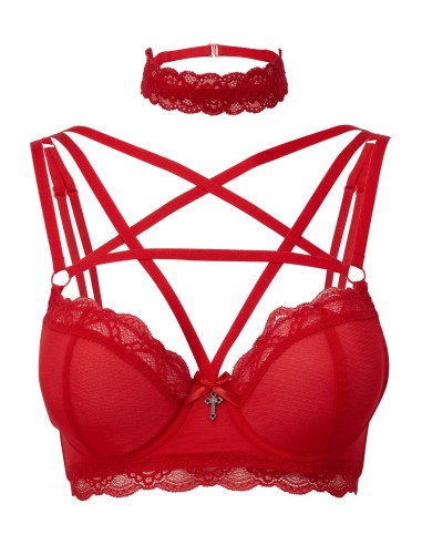 Conjunto Sujetador y braga `She Bites´ ROJO