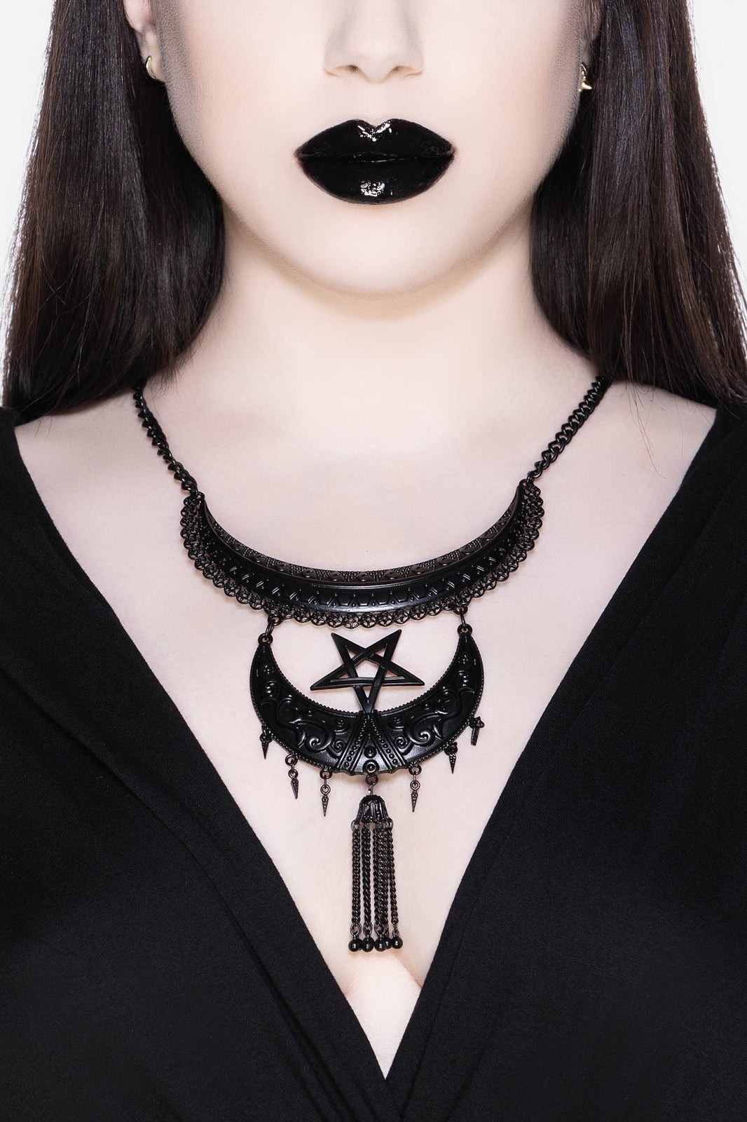 Black Lace Choker Necklace | Halloween Jewelry | Pretty Attitude