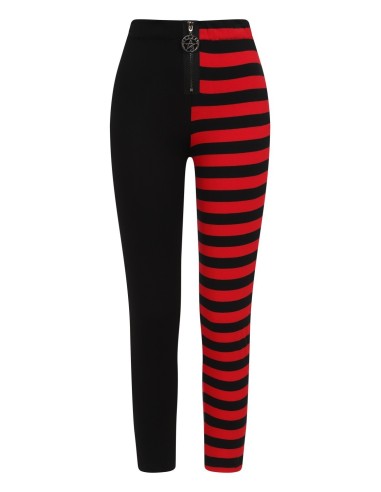 HALF BLACK HALF STRIPES LEGGINGS