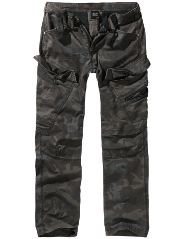 Pantalón largo chico camuflaje oscuro estilo cargo, Slim Fit Adven