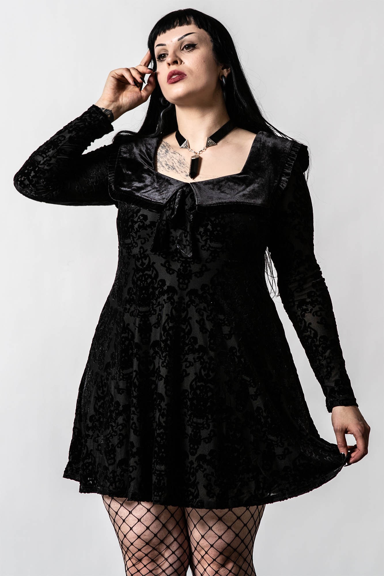 ANGELIQUE COLLAR DRESS - Gothic-Zone