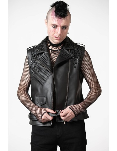 Chaleco cuero vegano con tachuelas Doom Leather, Killstar