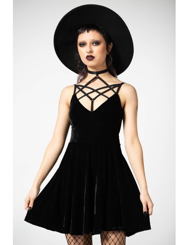 Vestido terciopelo negro con vuelo `Magica´ Killstar