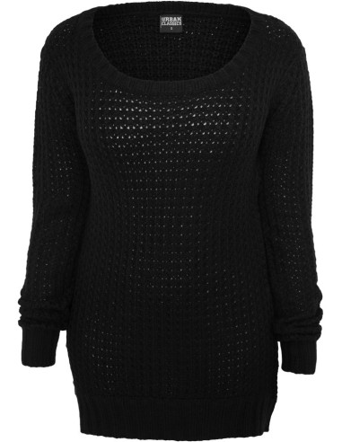 Ladies Long Wideneck Sweater