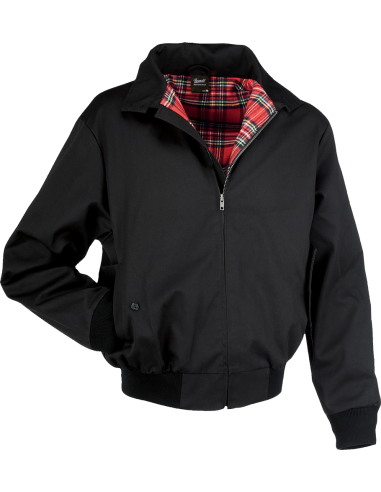 Chaqueta hombre estilo `Harrington´ clásica negra y esocés