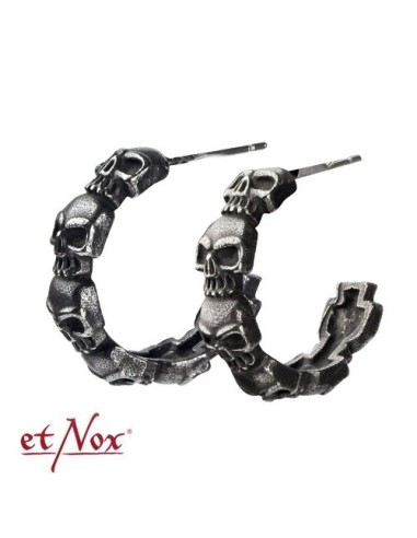 etNox earrings "Skulls" stainless steel oxid