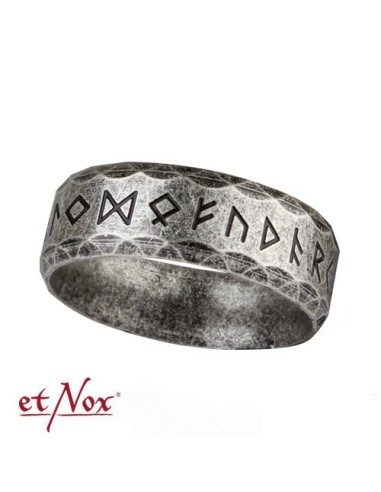 etNox stainless steel ring "Runes" in antique look