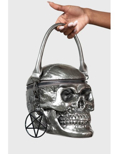 Bolso calavera metalizado GRAVE DIGGER SKULL HANDBAG [GUNMETAL]