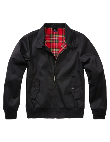 Chaqueta mujer `Harrington´ clásica negra y esocés