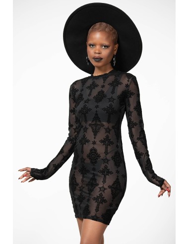 Vestido bodycon gasa con cruces `ALTER MESH´ , Killstar