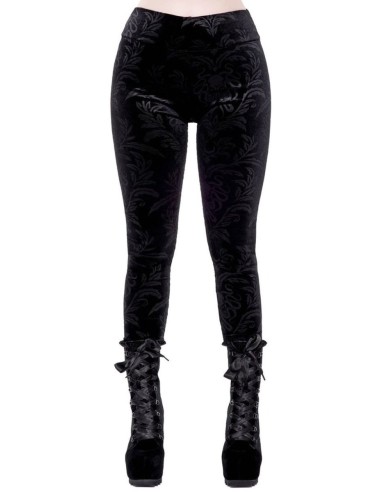 Talla XS: Leggings terciopelo brocado`Soul Force´, Killstar