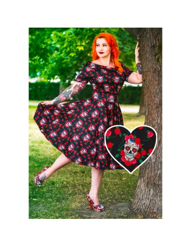 Rockabilly Skulls & Roses Darlene Swing Dress