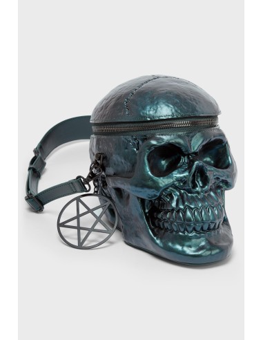 Bolso calavera metalizado GRAVE DIGGER SKULL HANDBAG [GUNMETAL]