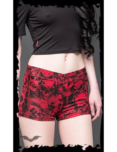 Short mujer rojo con calaveras