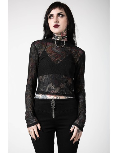 Talla XL Top red `Planetary Party Mesh Top´ , Killstar