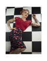 PRE-ORDER Falda Chic Vintage Inspired Pencil Skirt in Black