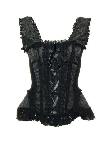 Corset con tirantes brocado rúbrica negra Jasmin