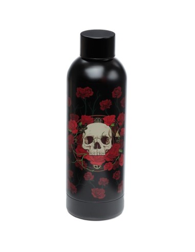 Botella Térmica de Acero Inoxidable - Calavera y Rosas - 530ml