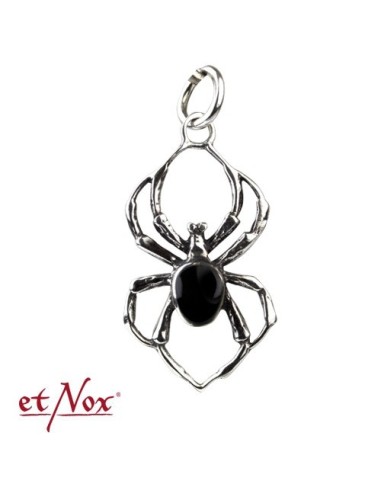 Collar EtNox Murciélago con piedra roja (4x2.4cms)  (plata)