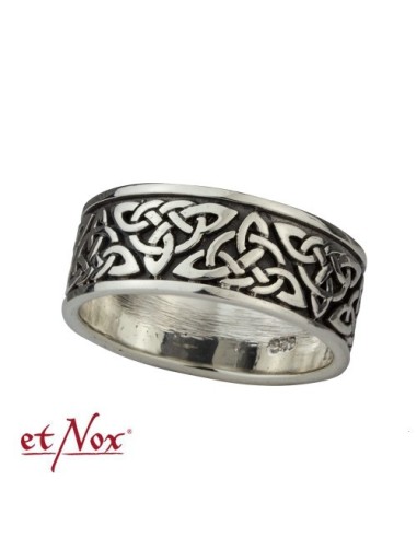 Anillo de acero inoxidable etNox "Runas" en aspecto antiguo