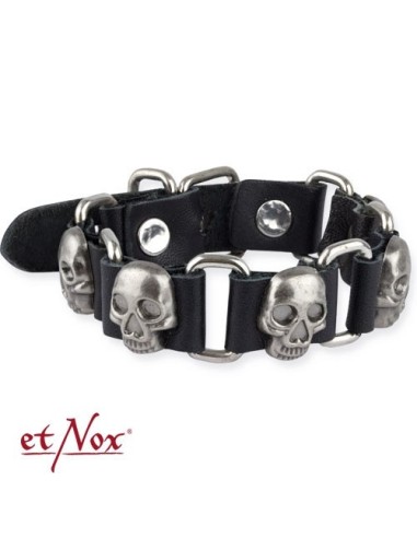 etNox - bracelet "Wickerwork + rivets" leather with zinc alloy