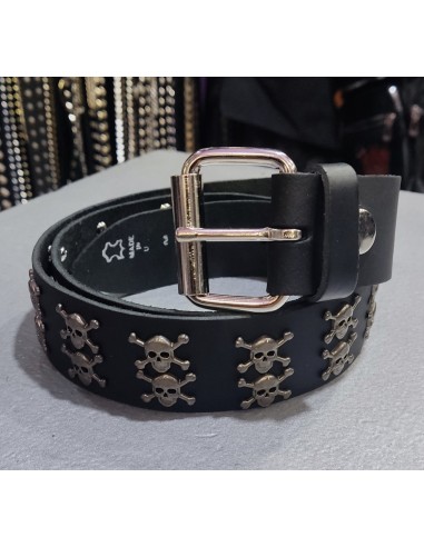 38MM 2 Row Skull & Cross Bone Belt